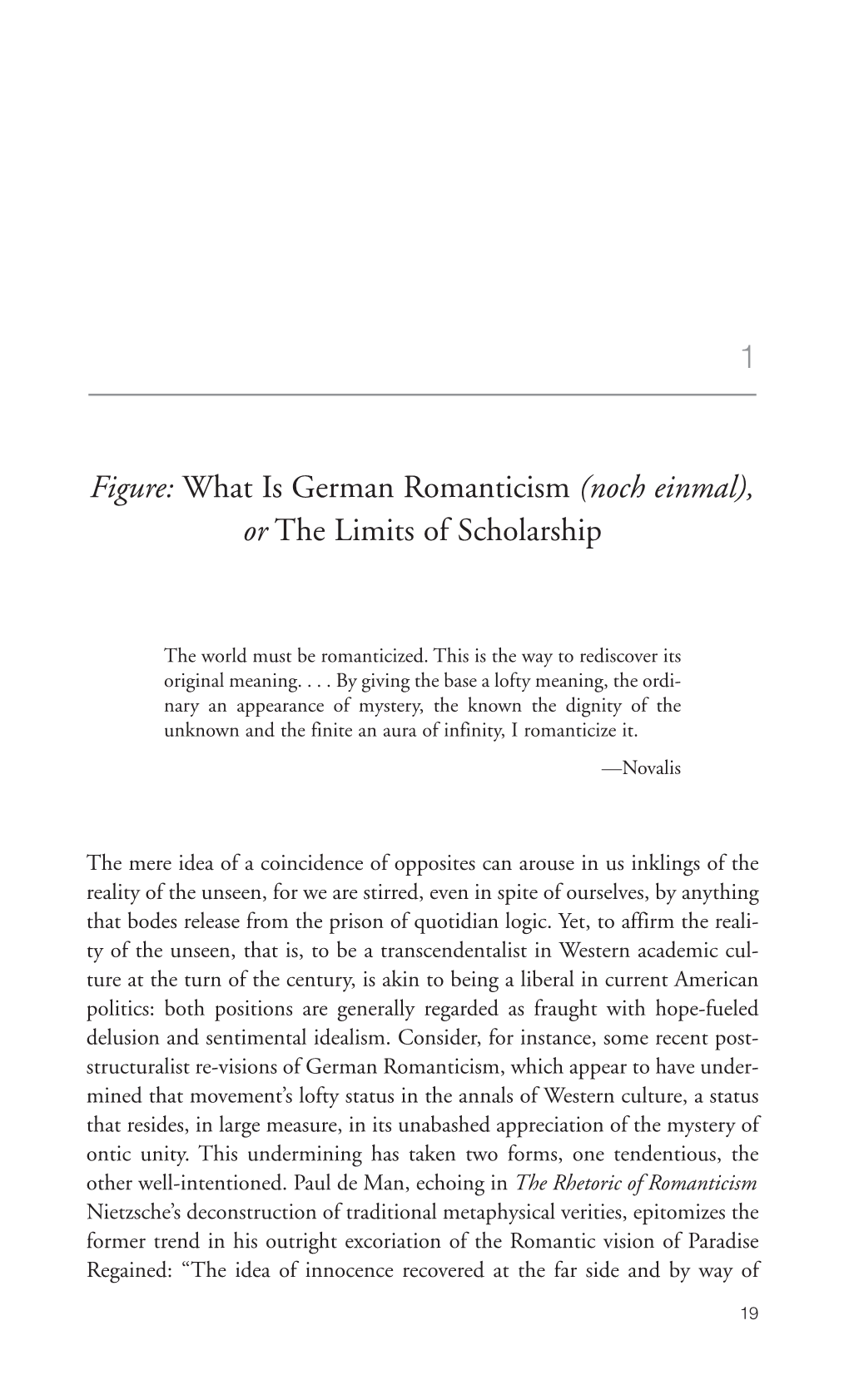 What Is German Romanticism (Noch Einmal), Or the Limits of Scholarship