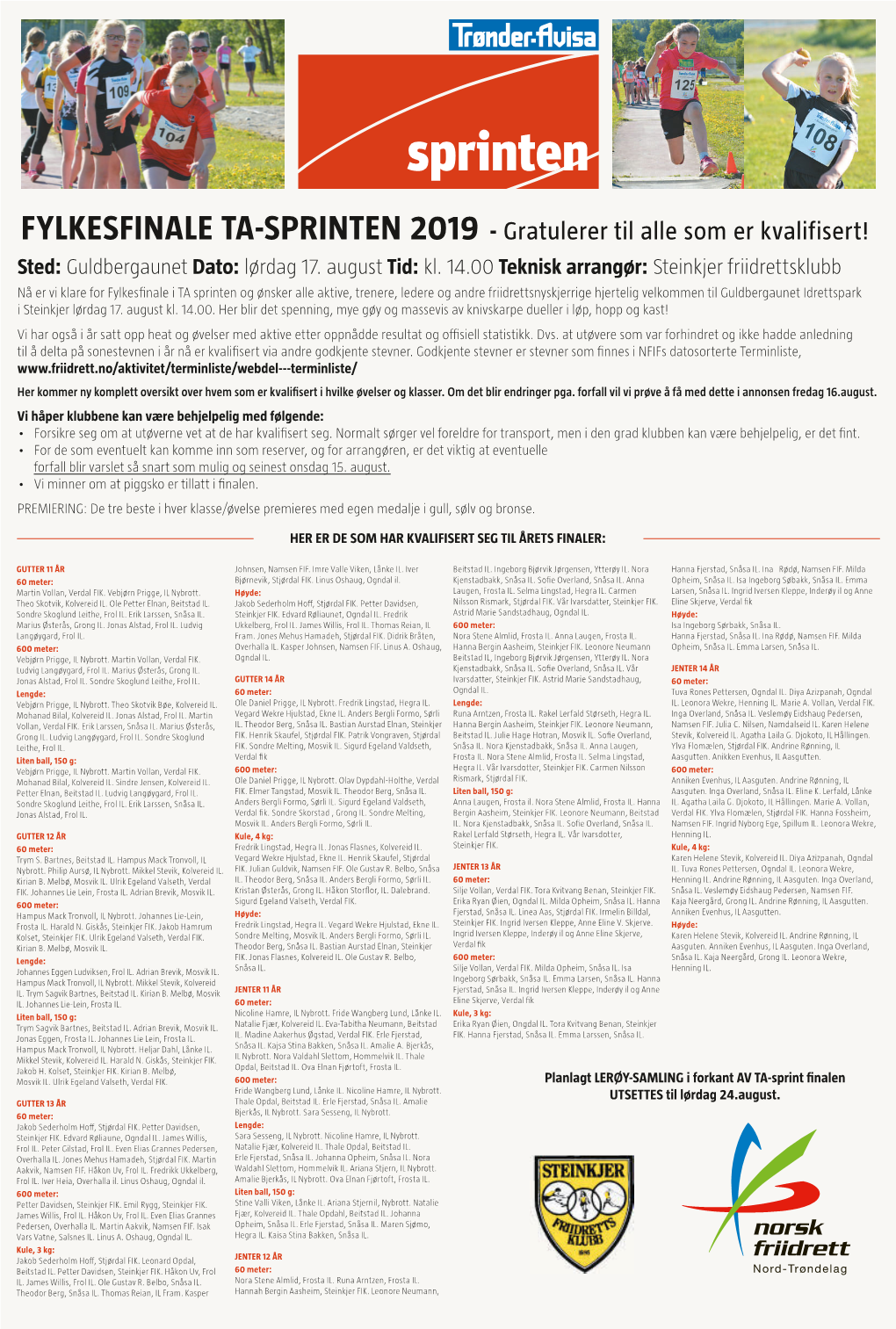 Fylkesfinale Ta-Sprinten 2019