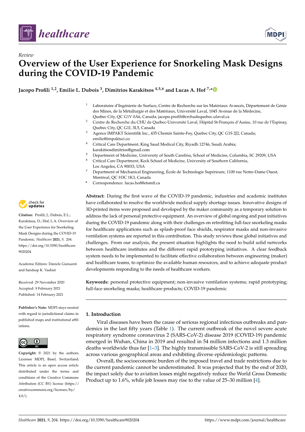 Overview of the User Experience for Snorkeling Mask Designs During the COVID-19 Pandemic