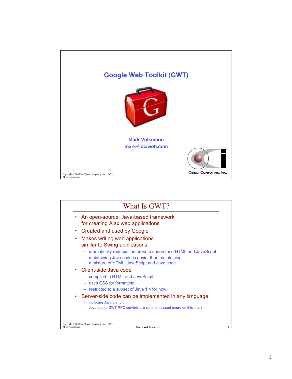 Google Web Toolkit (GWT)