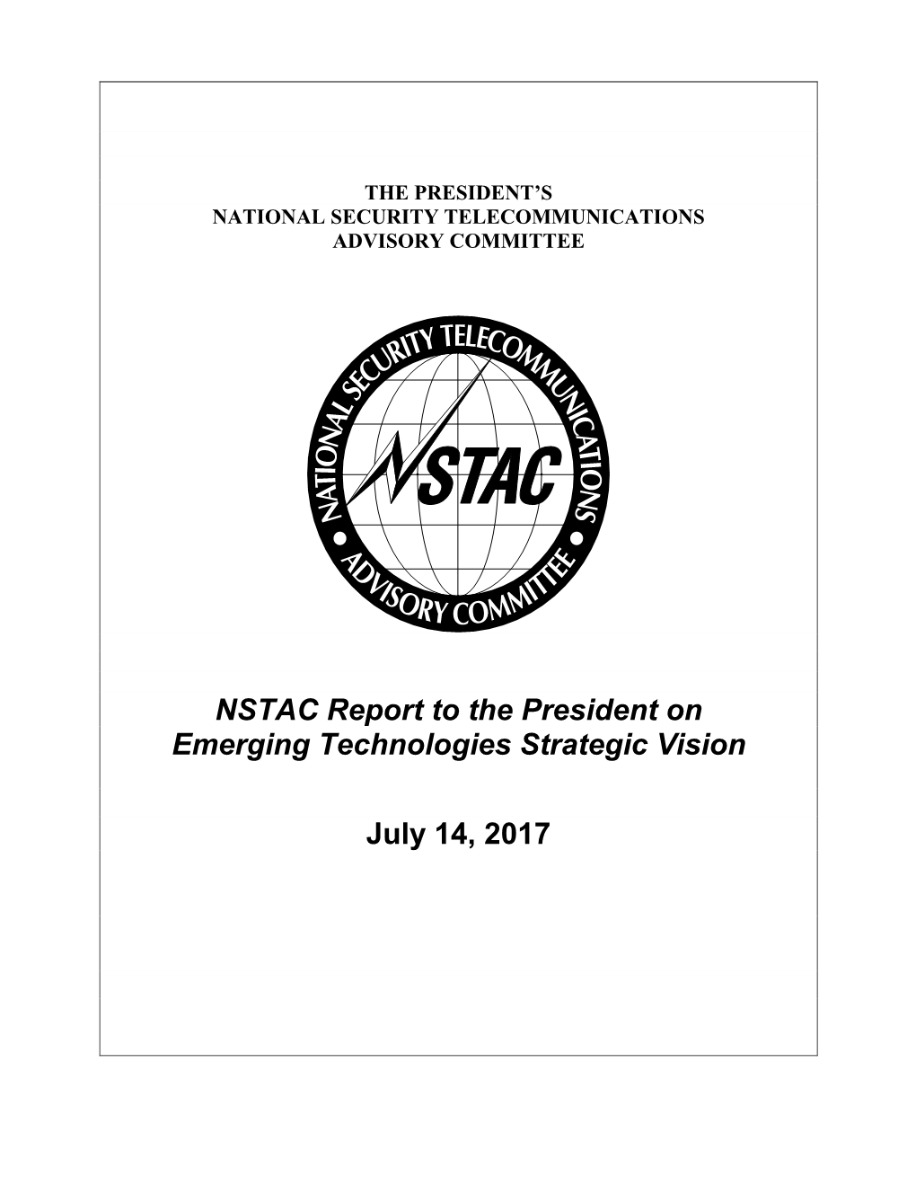 NSTAC Report to the President on Emerging Technologies Strategic Vision