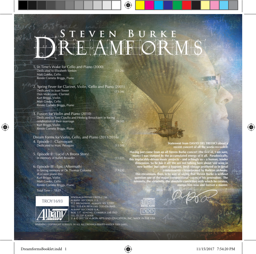 Dreamformsbooklet.Indd 1 11/15/2017 7:54:20 PM Dreamformsbooklet.Indd 2 11/15/2017 7:54:20 PM 1