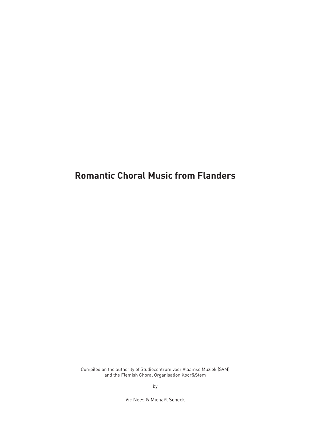 Romantic Choral Music from Flanders