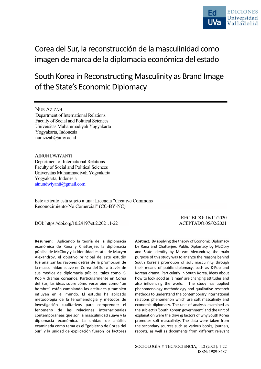 Nur Azizah & Ainun Dwiyanti-South Korea in Reconstructing Masculinity As Brand Image of the State's Economy Diplomac