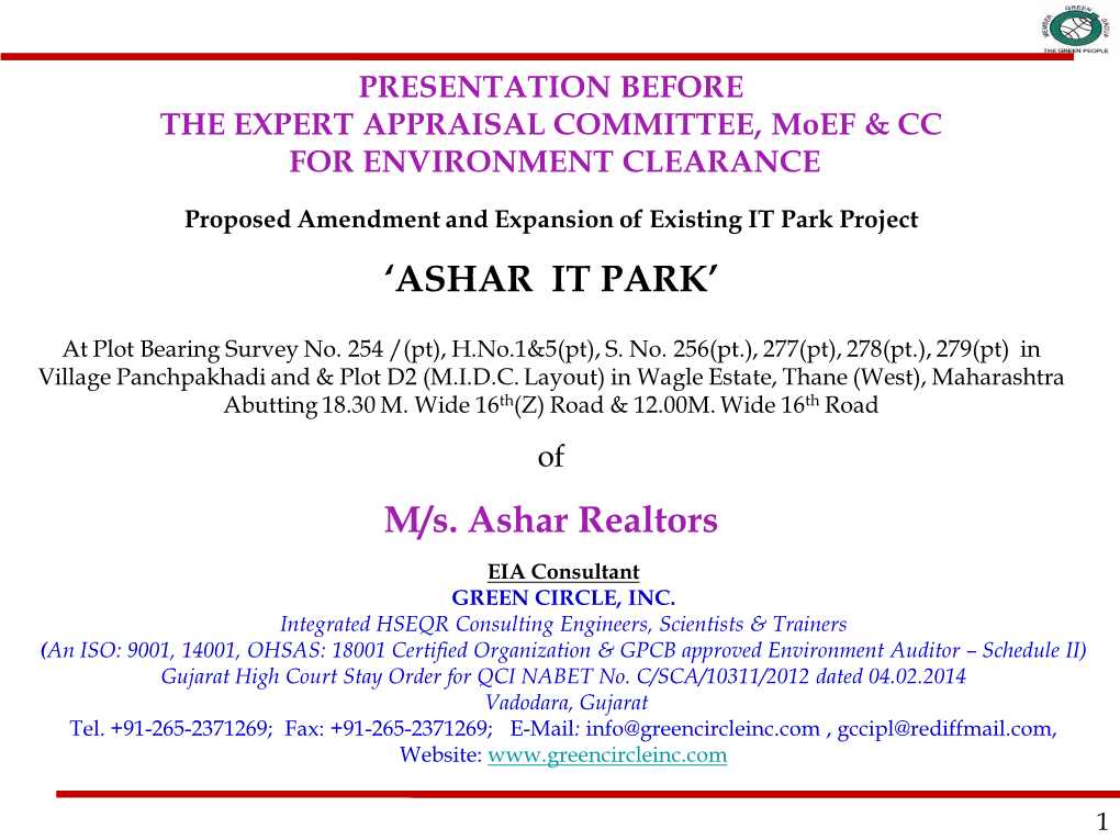 'ASHAR IT PARK' M/S. Ashar Realtors