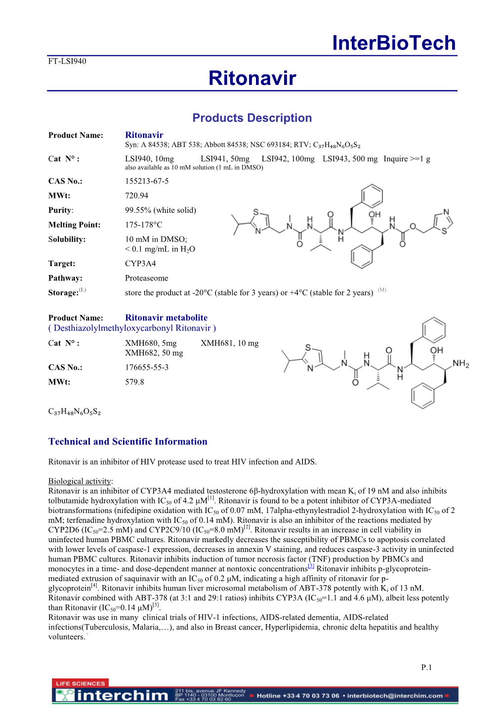 Interbiotech Ritonavir