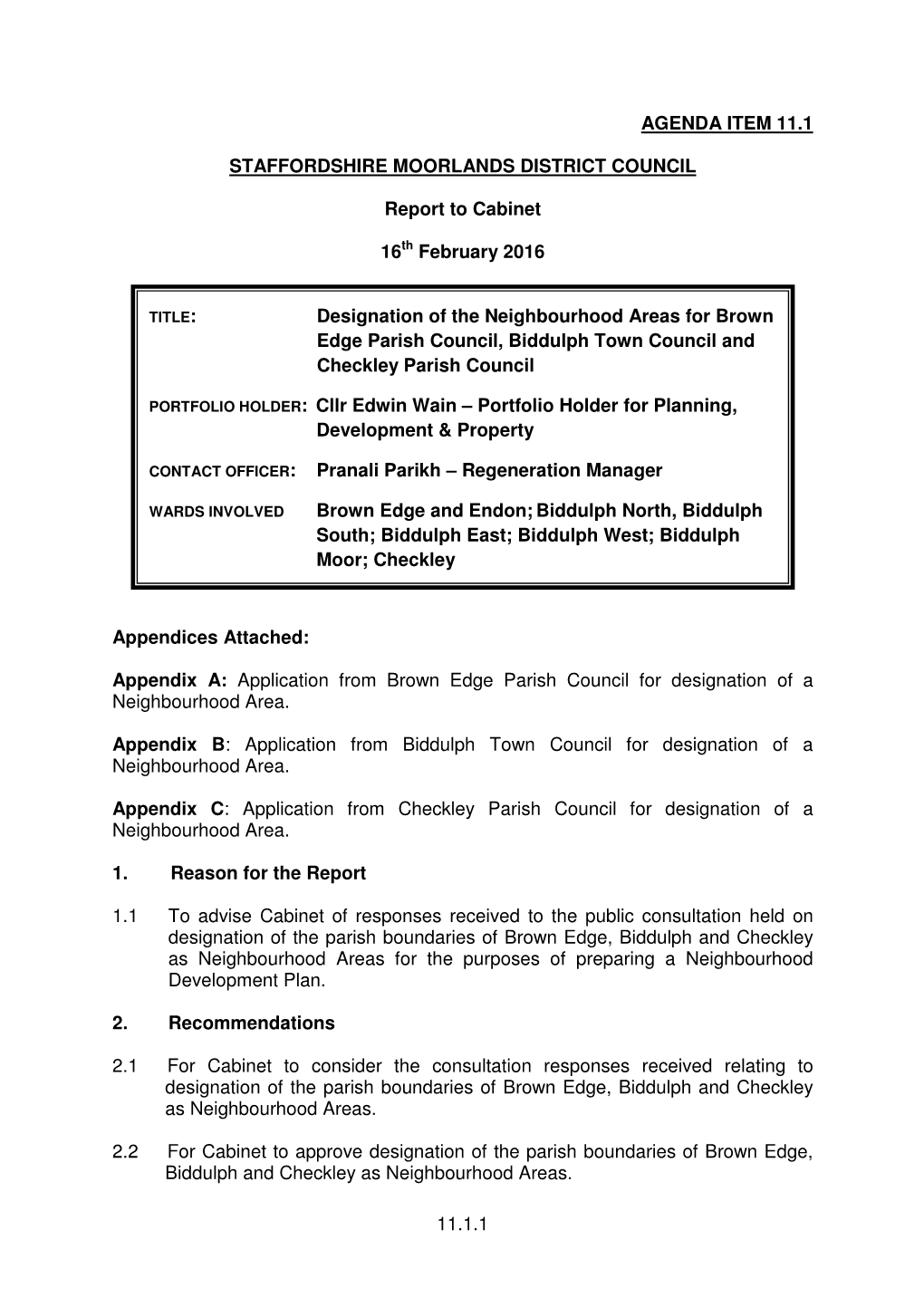 11.1.1 Agenda Item 11.1 Staffordshire Moorlands