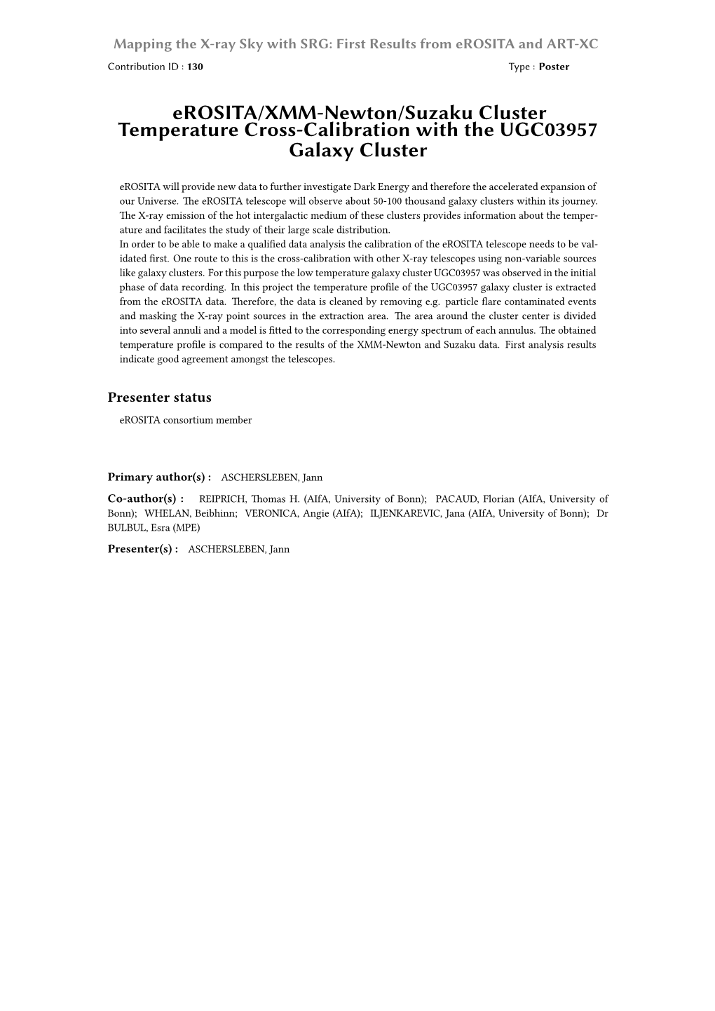 Erosita/XMM-Newton/Suzaku Cluster Temperature Cross-Calibration with the UGC03957 Galaxy Cluster