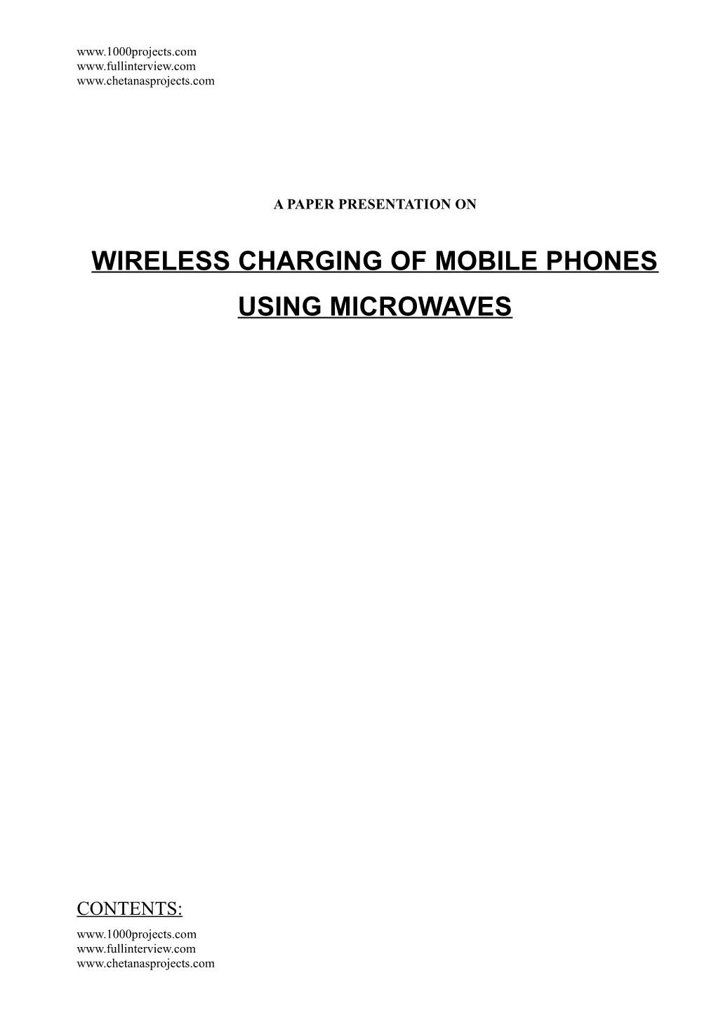 Wireless Charging of Mobile Phones Using Microwaves