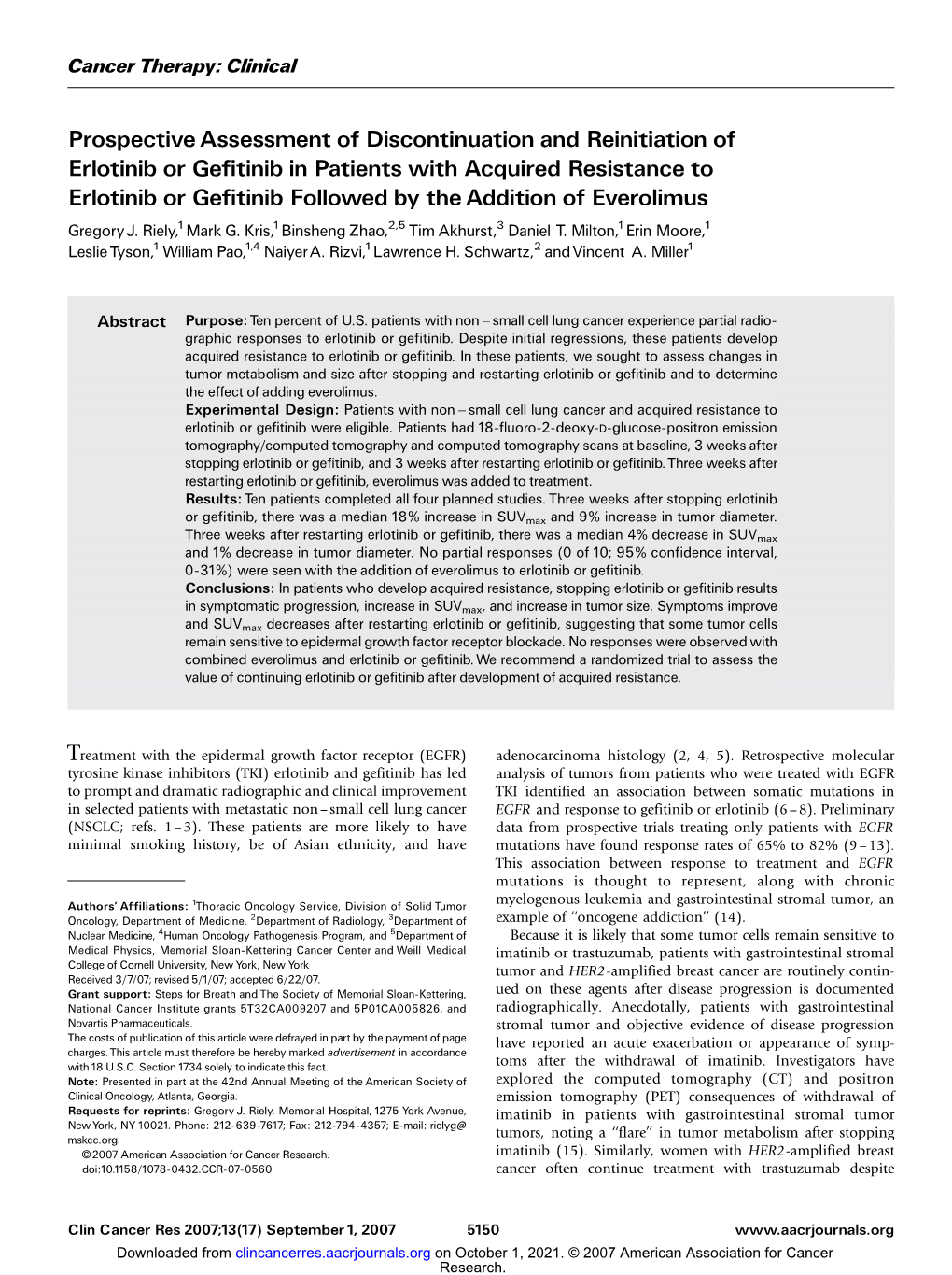 Prospective Assessment of Discontinuation and Reinitiation Of