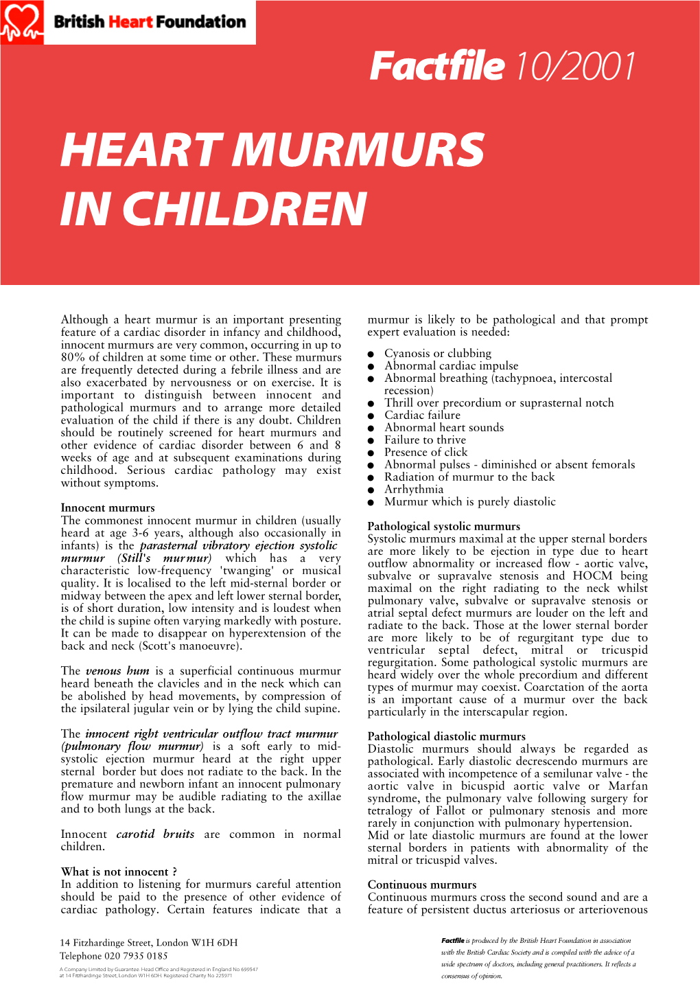 Heart Murmurs in Children