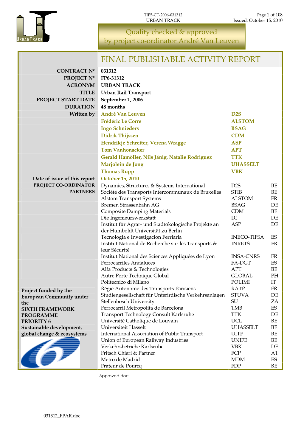 Final Publishable Activity Report