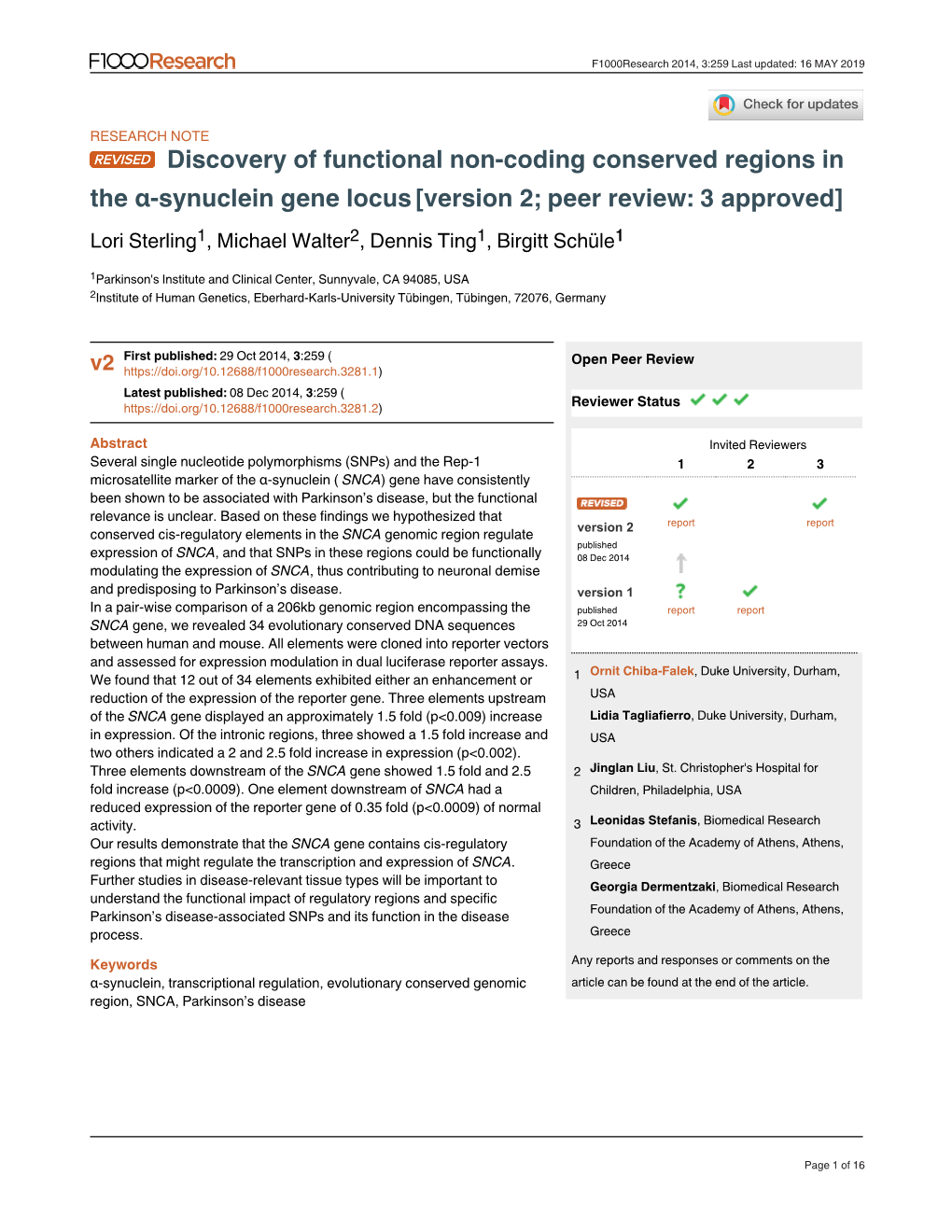 Discovery of Functional Non-Coding Conserved Regions in the Α