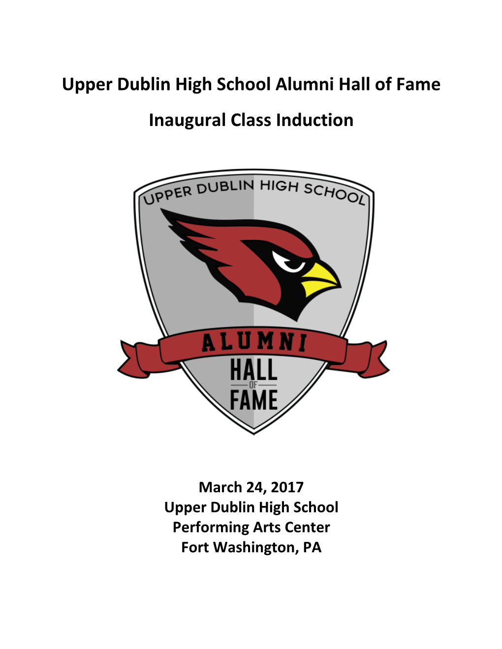 Upper Dublin High School Alumni Hall of Fame Inaugural Class Induction