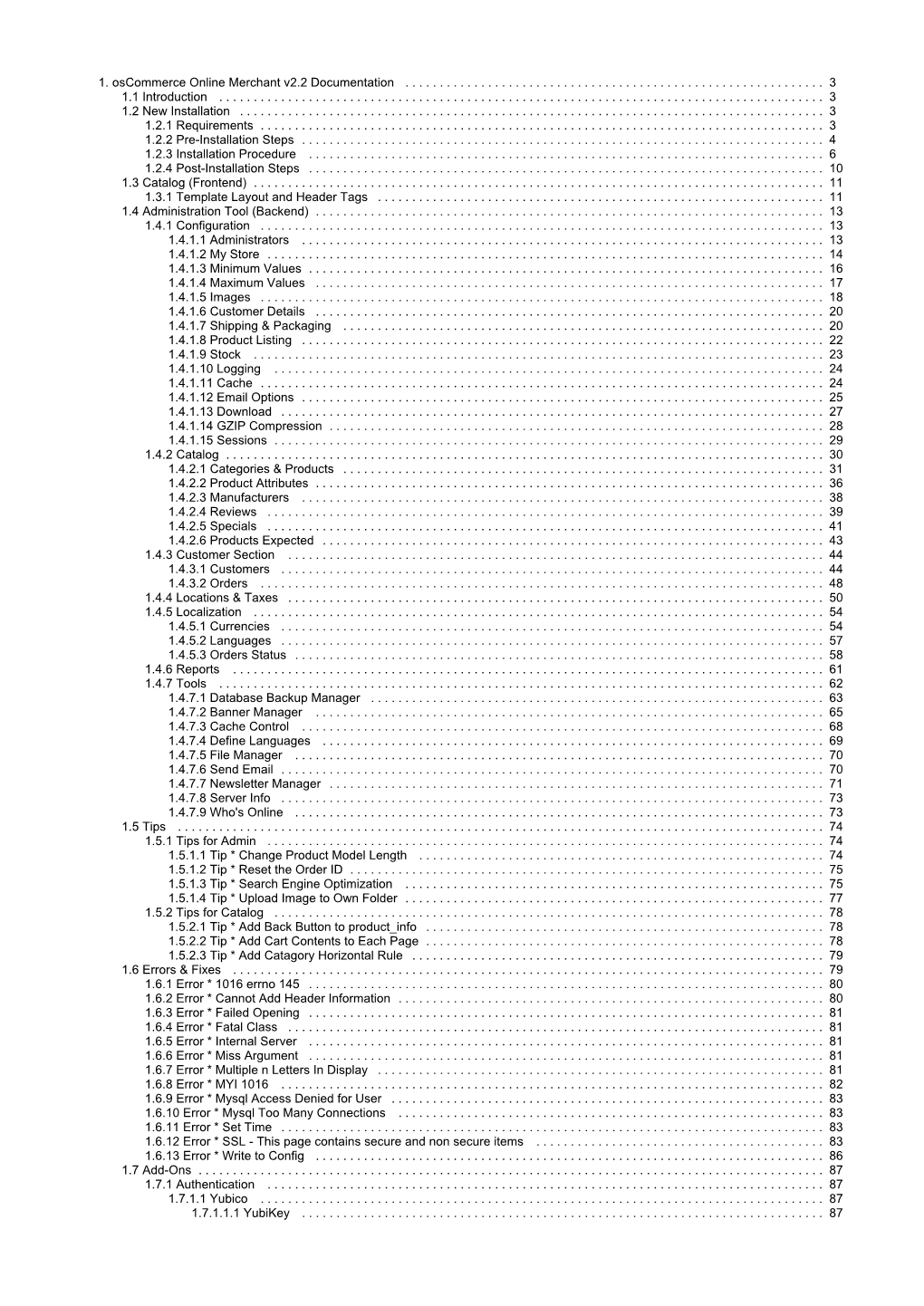 1. Oscommerce Online Merchant V2.2 Documentation