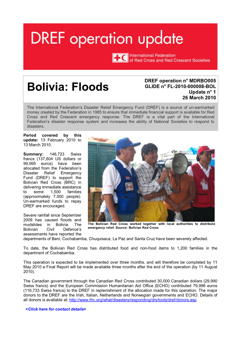 Floods Update N° 1 26 March 2010