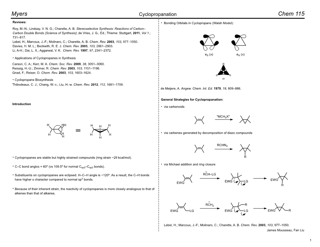 Cyclopropanation Chem 115