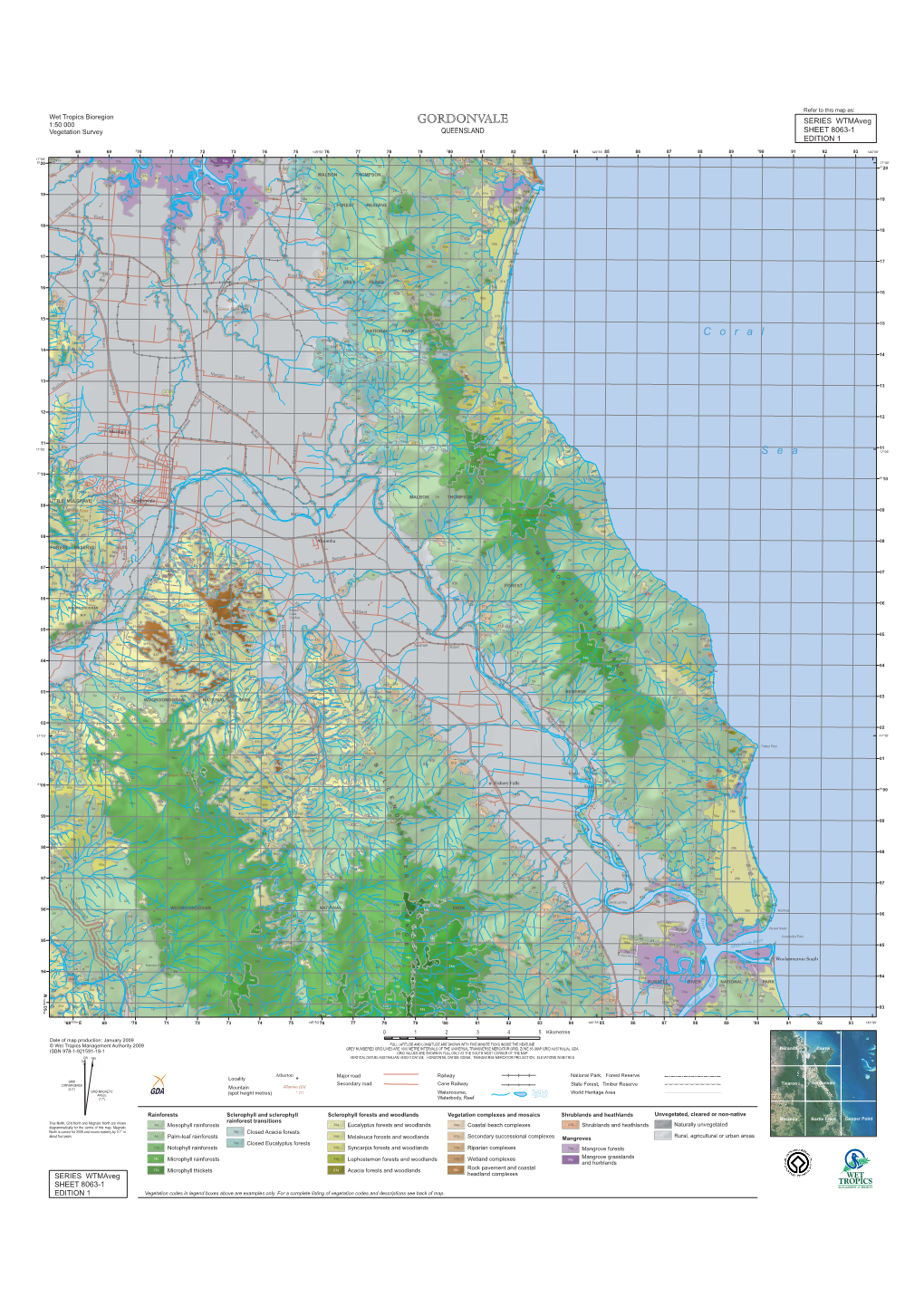 GORDONVALE 1:50 000 SERIES Wtmaveg Vegetation Survey QUEENSLAND SHEET 8063-1 EDITION 1