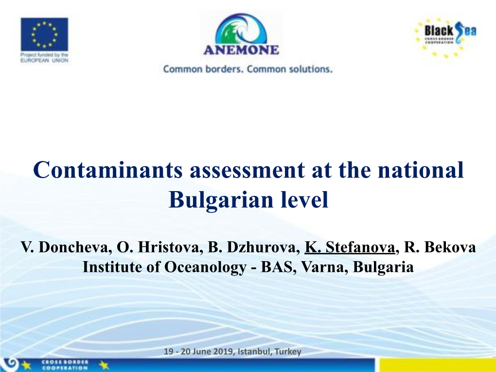 Contaminants Assessment at the National Level