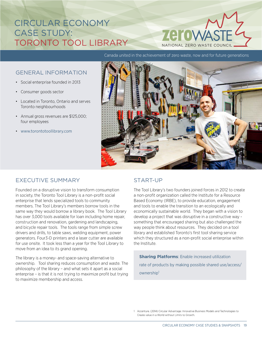 Circular Economy Case Study: Toronto Tool Library