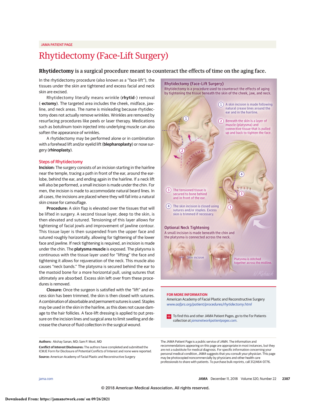 Rhytidectomy (Face-Lift Surgery)