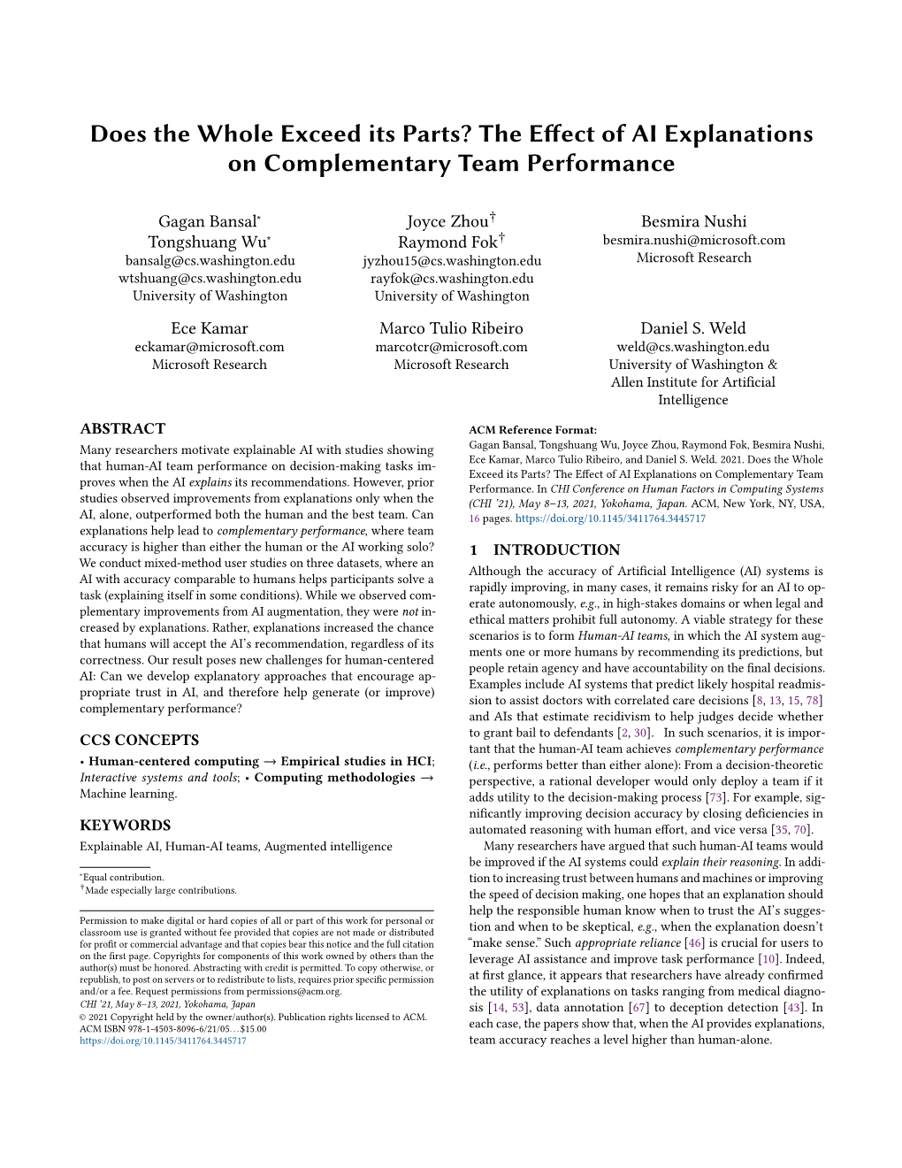 The Effect of AI Explanations on Complementary Team Performance