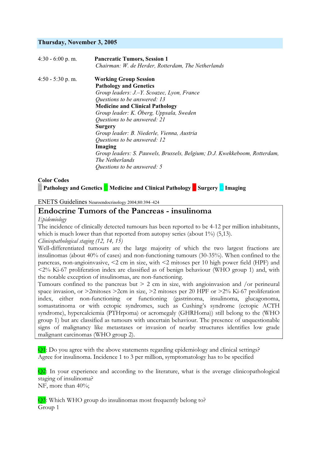 Endocrine Tumors of the Pancreas