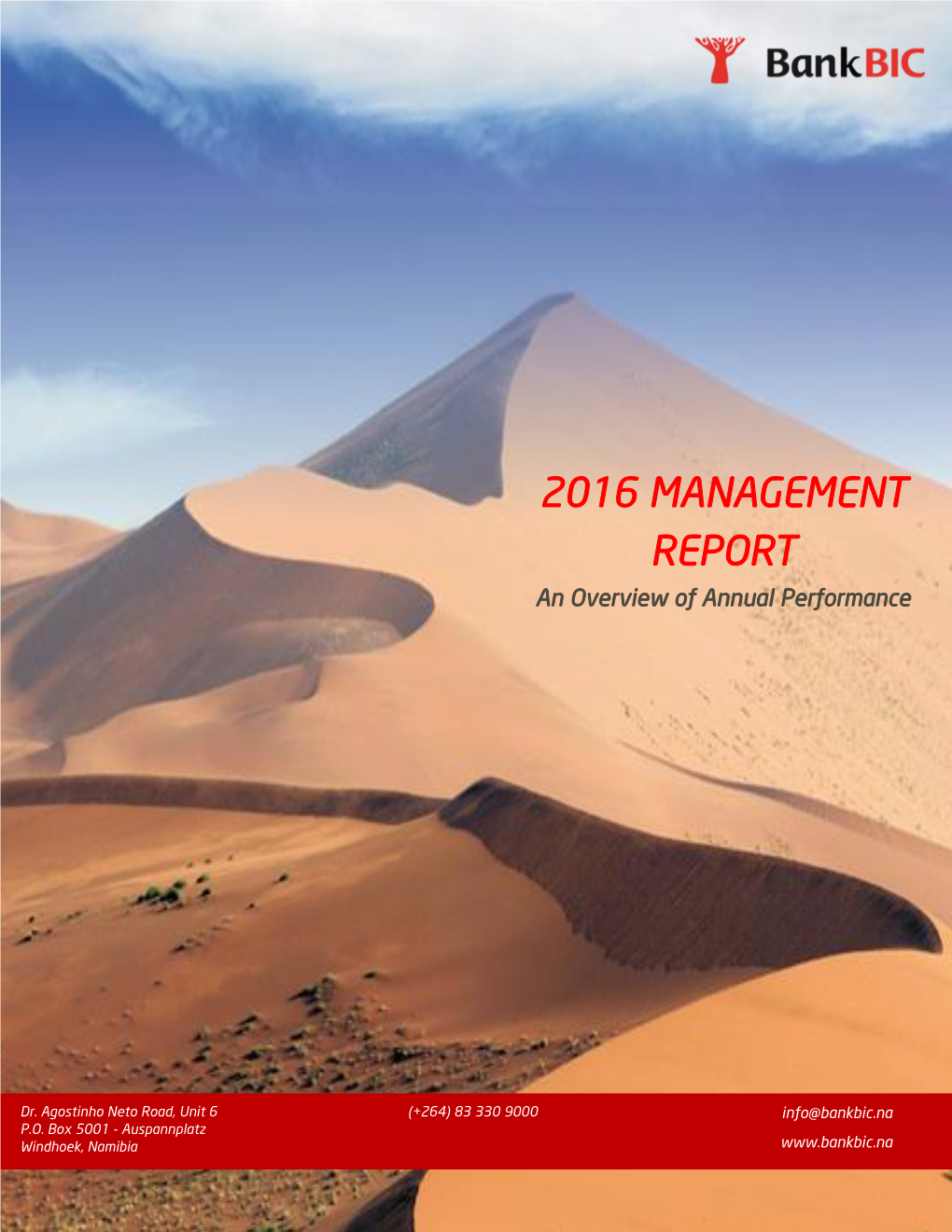 2016 Bank Bic Namibia Annual Management Report