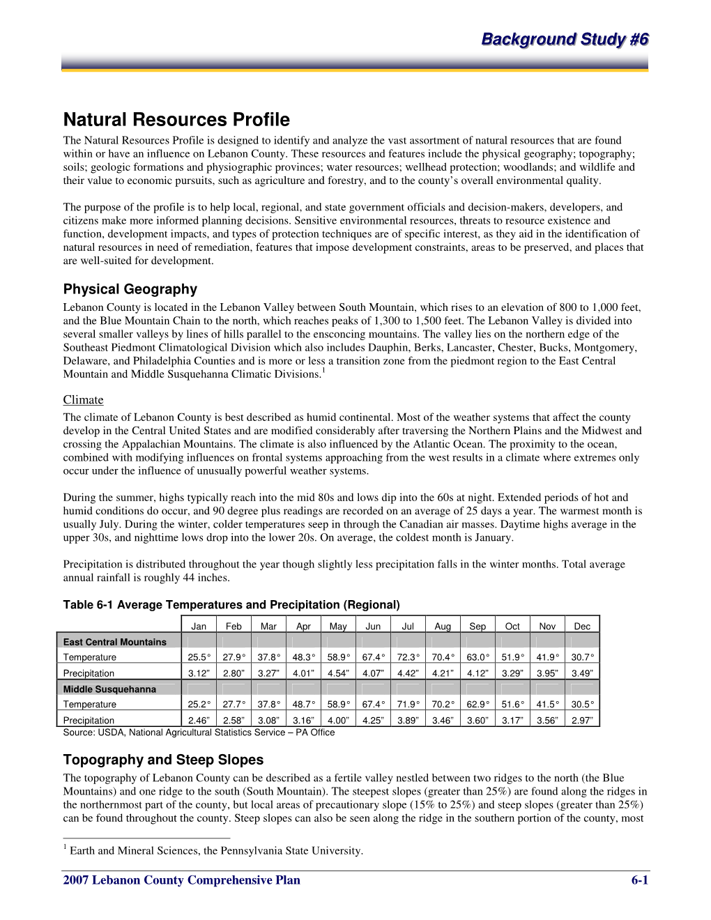 Natural Resources Profile