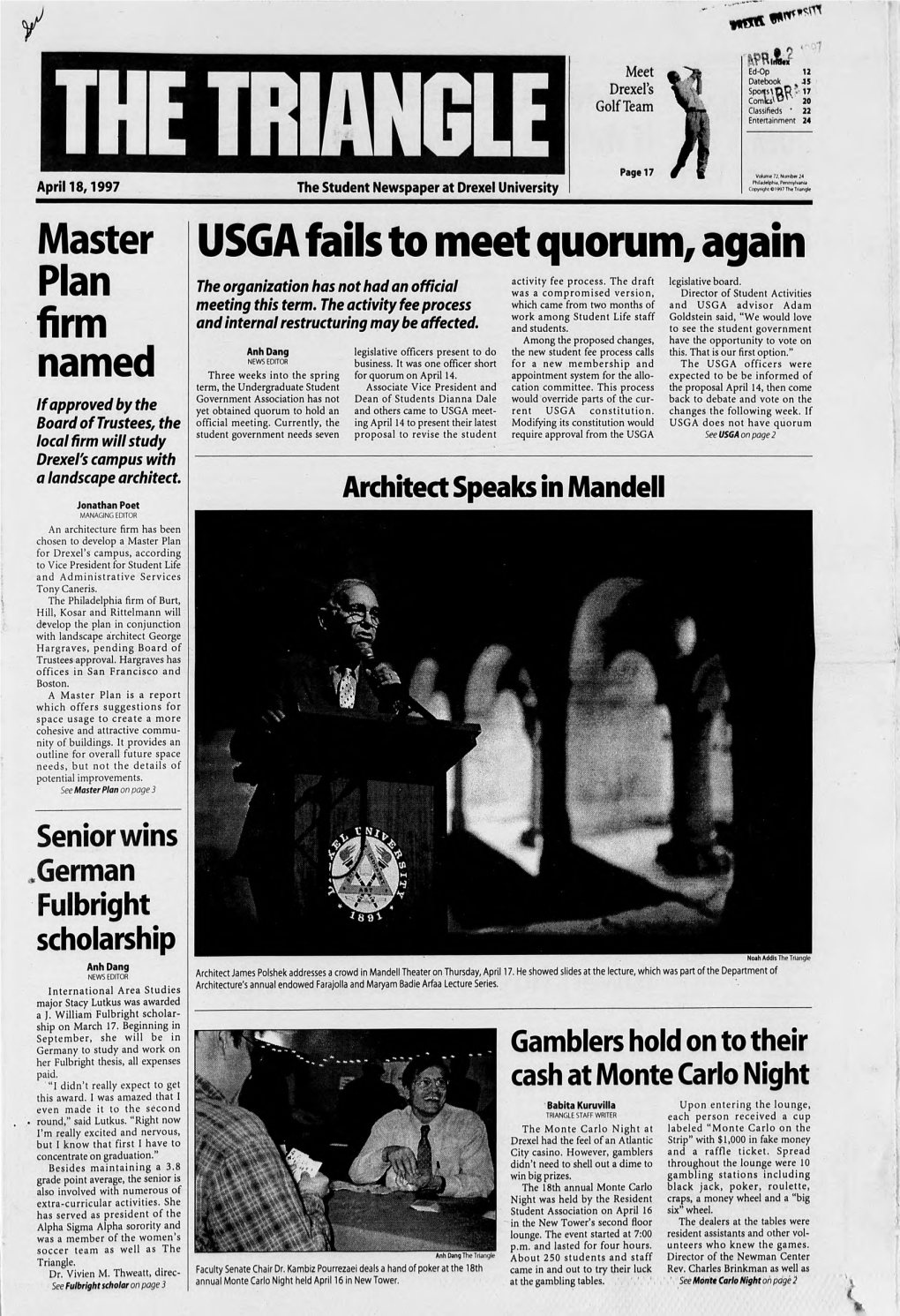 Master Plan Firm Named USGA Fails to Meet Quorum, Again