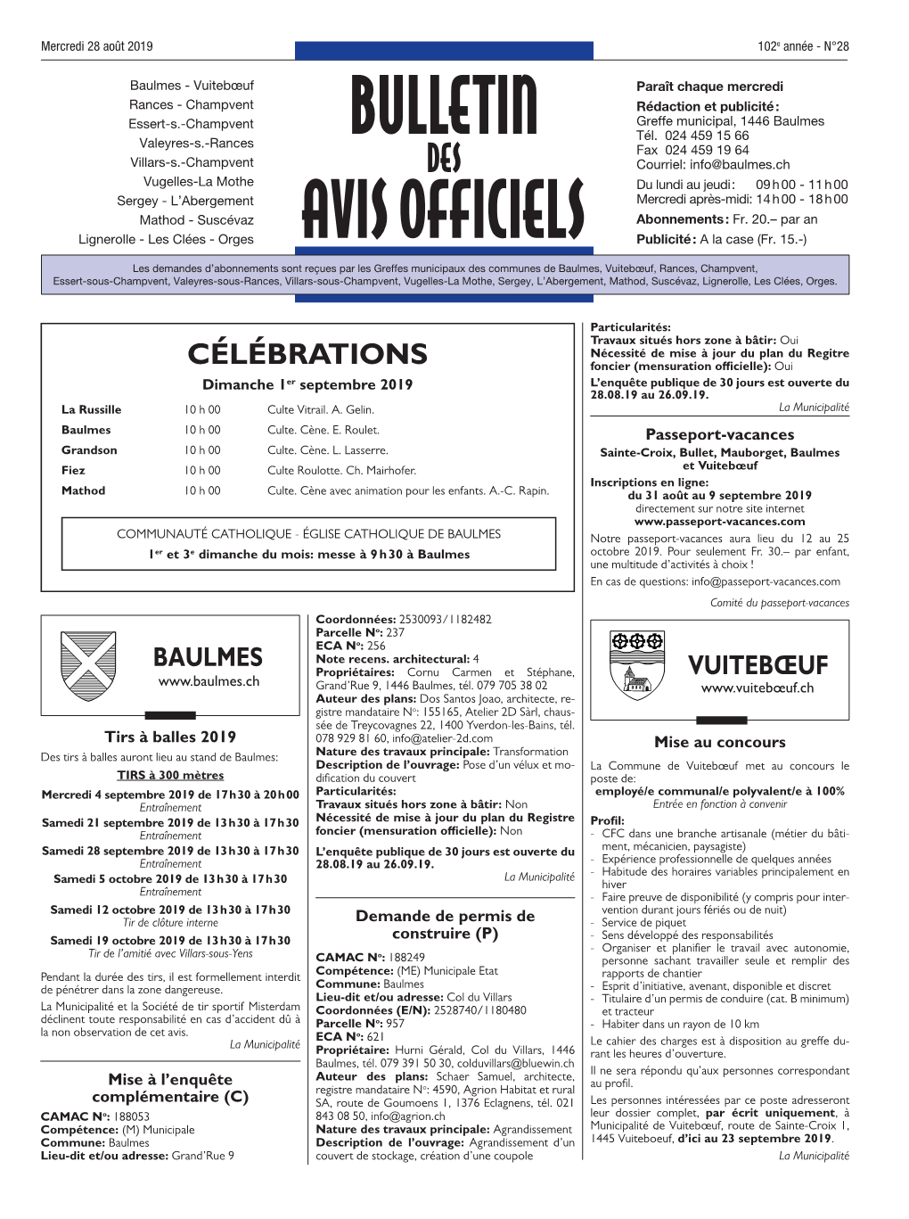 Bulletin Avis Officiels