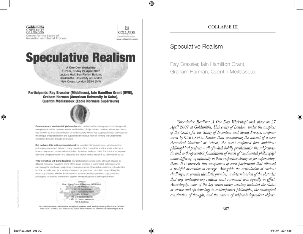 Speculative Realism