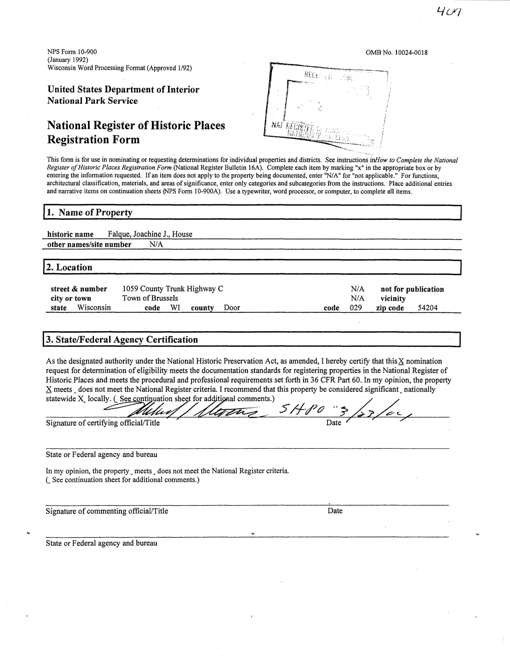 National Register of Historic Places Registration Form