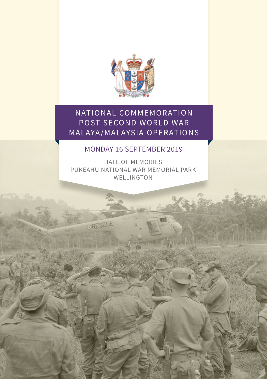 National Commemoration Post Second World War Malaya/Malaysia Operations