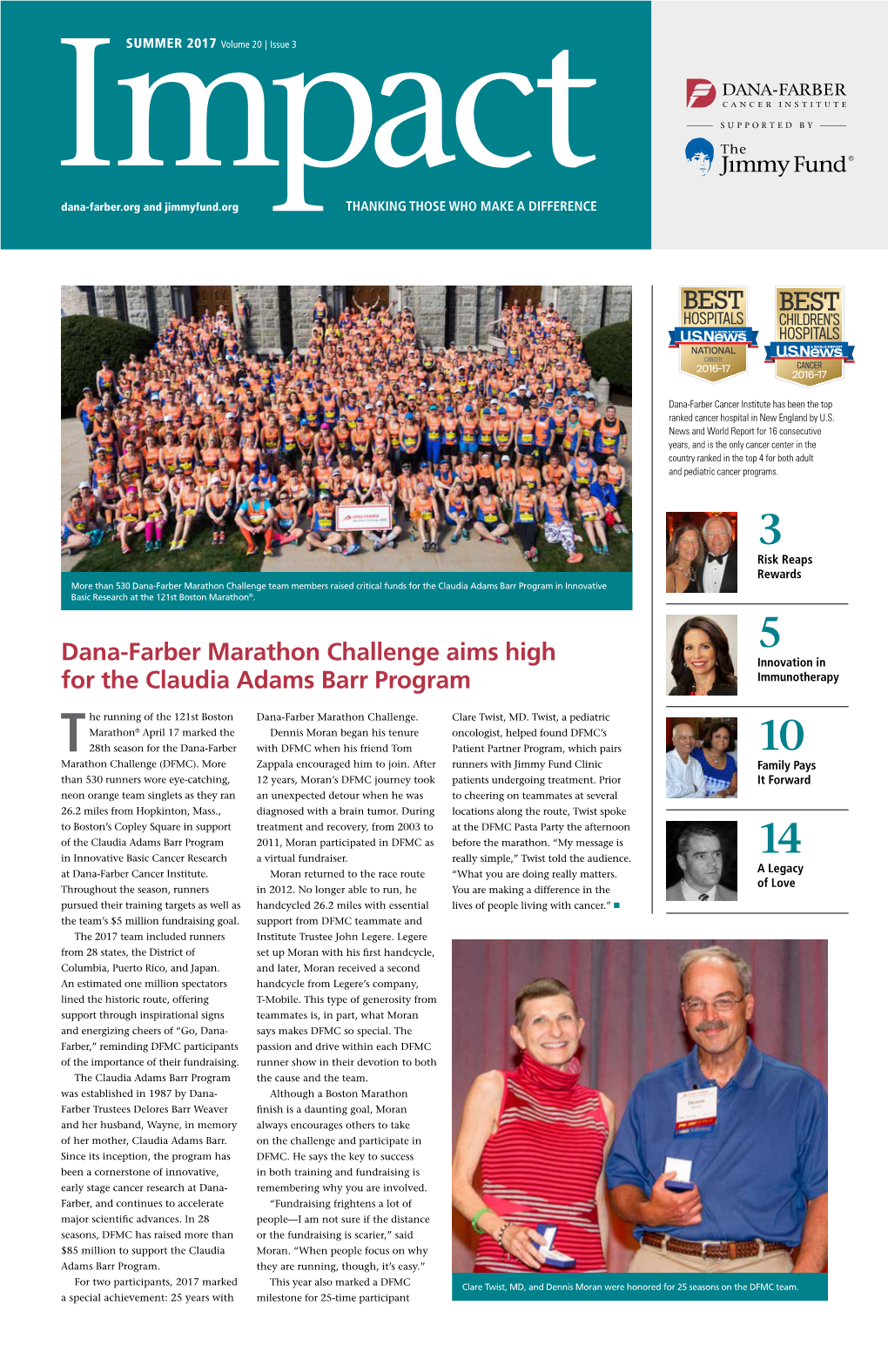 Dana-Farber Marathon Challenge Aims High for the Claudia Adams