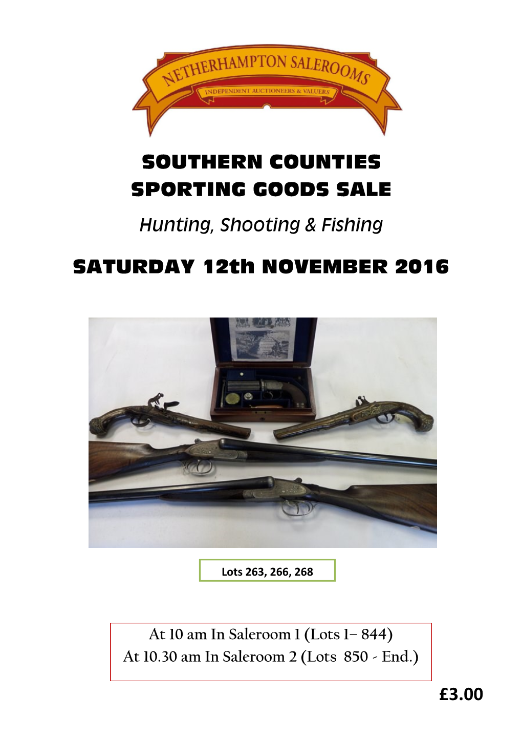 SOUTHERN COUNTIES SPORTING GOODS SALE SATURDAY 12Th