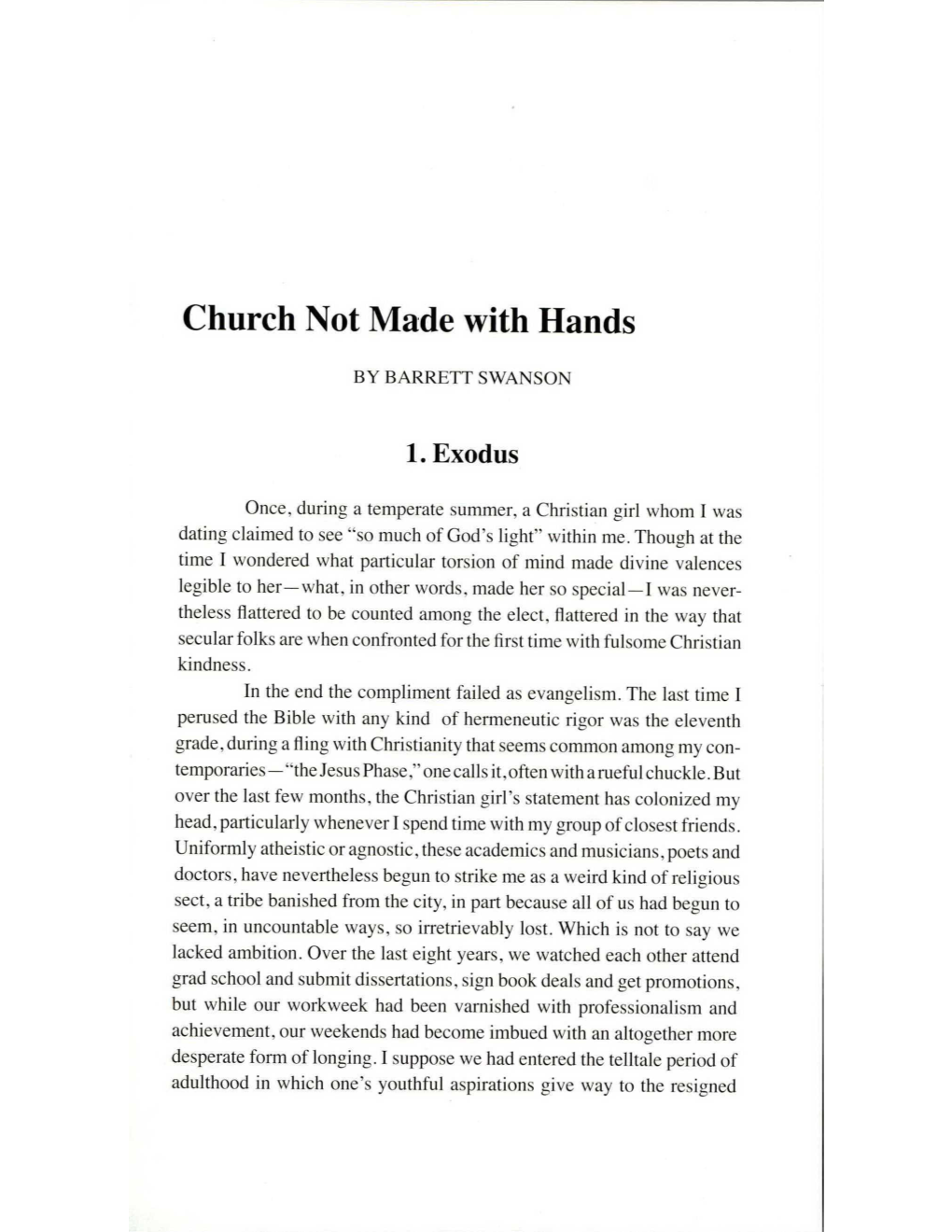 Church Not Made with Hands