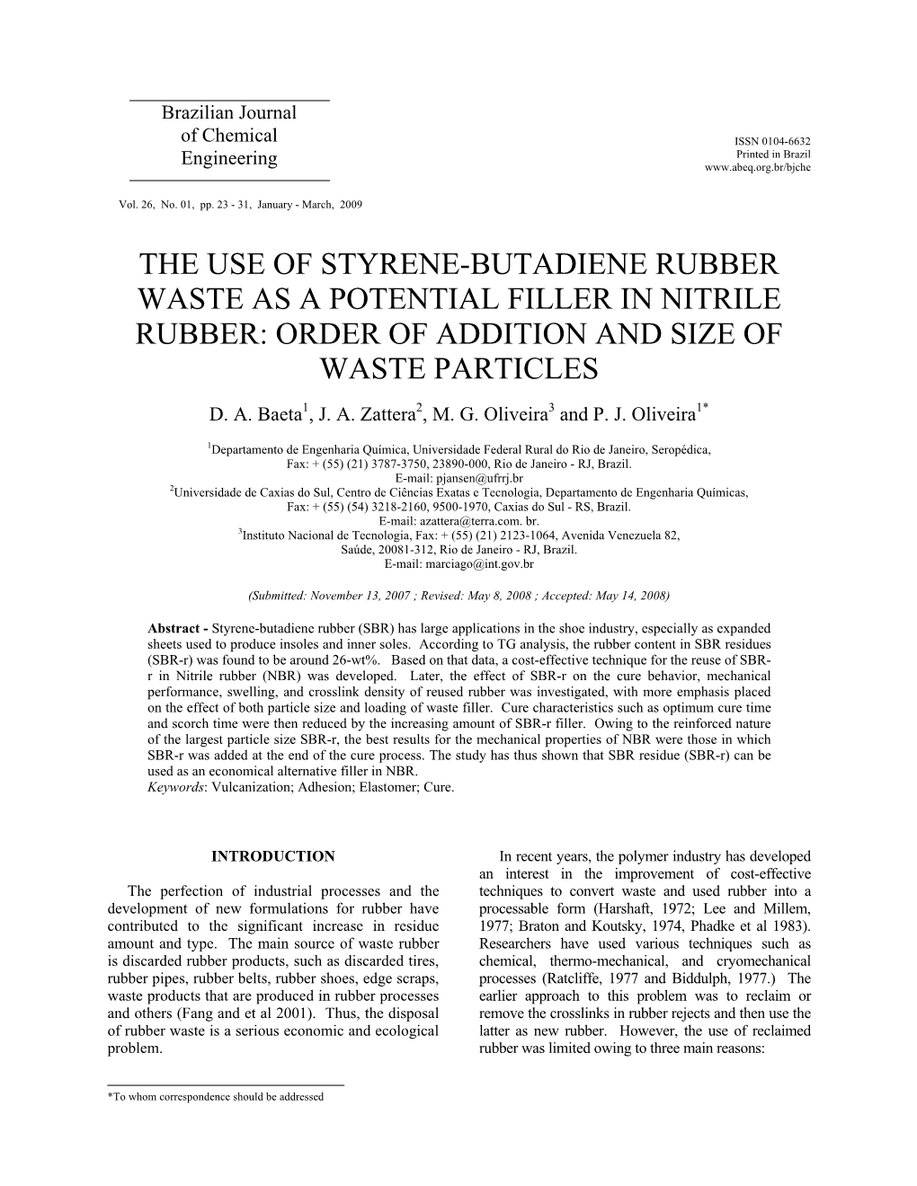 The Use of Styrene-Butadiene Rubber Waste As a Potential Filler in Nitrile Rubber: Order of Addition and Size of Waste Particles