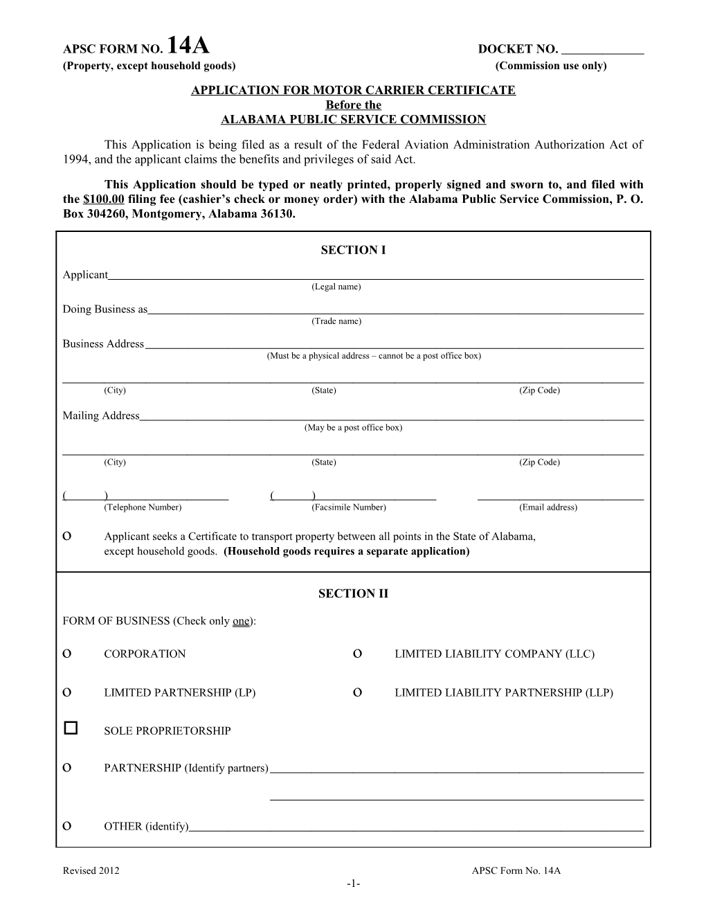 Apsc Form No