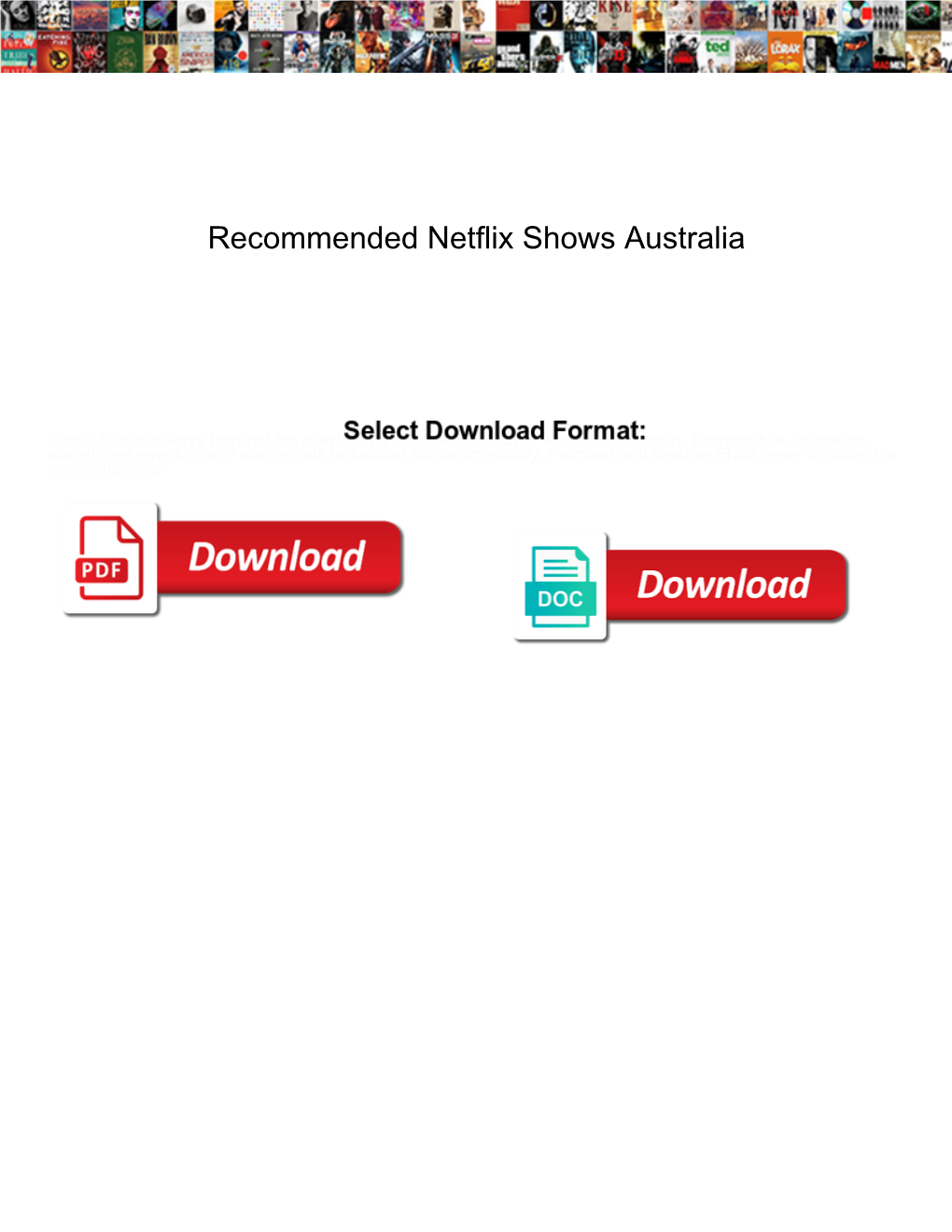 Recommended Netflix Shows Australia