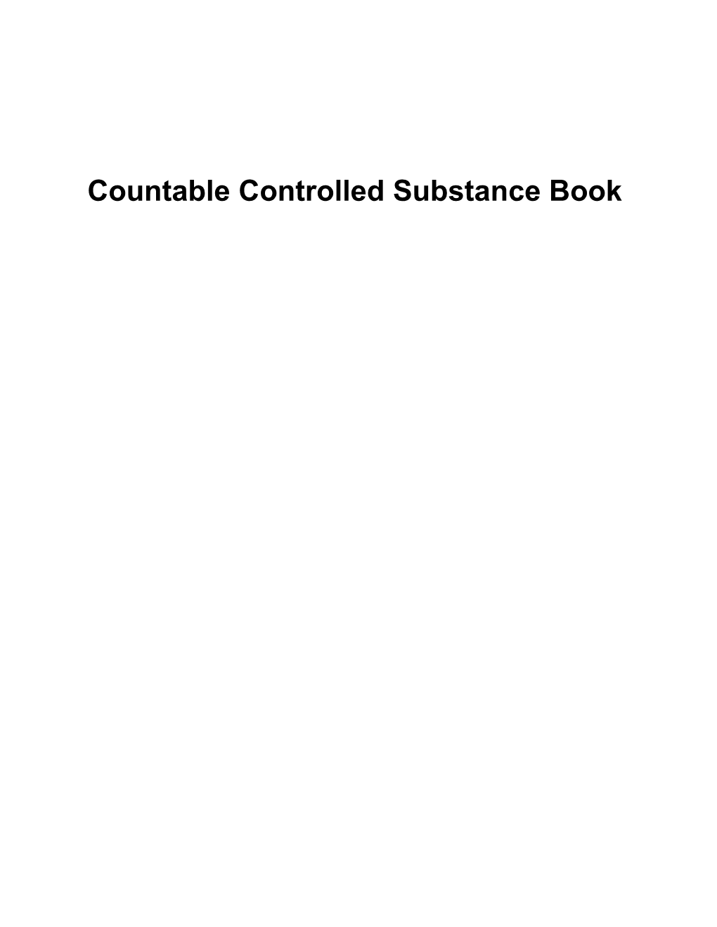 Countable Controlled Substance Book