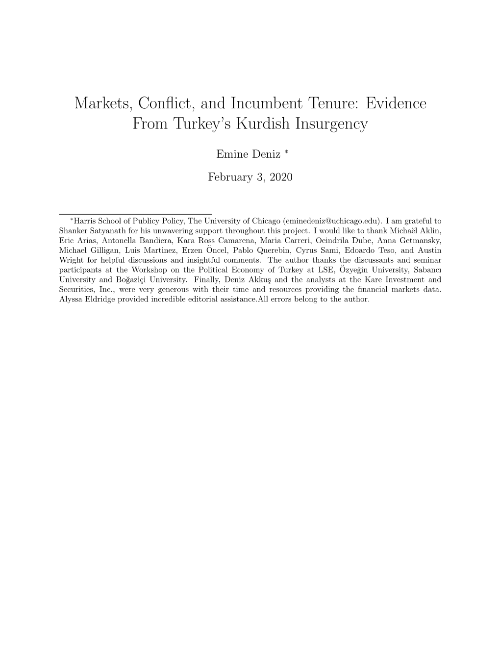 Political Economy of Conflict: Evidence from Turkey