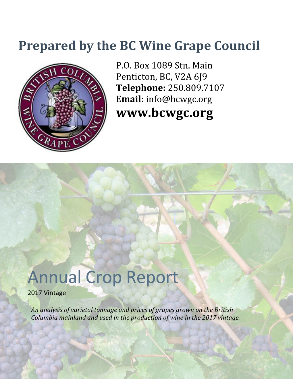 Annual Crop Report 2017 Vintage