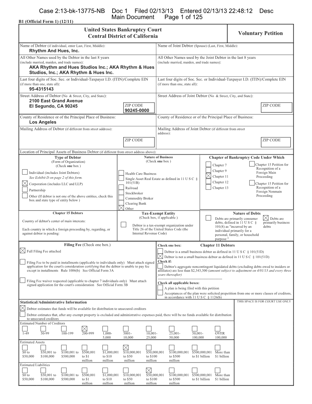 Case 2:13-Bk-13775-NB Doc 1 Filed 02/13/13 Entered 02/13/13 22:48