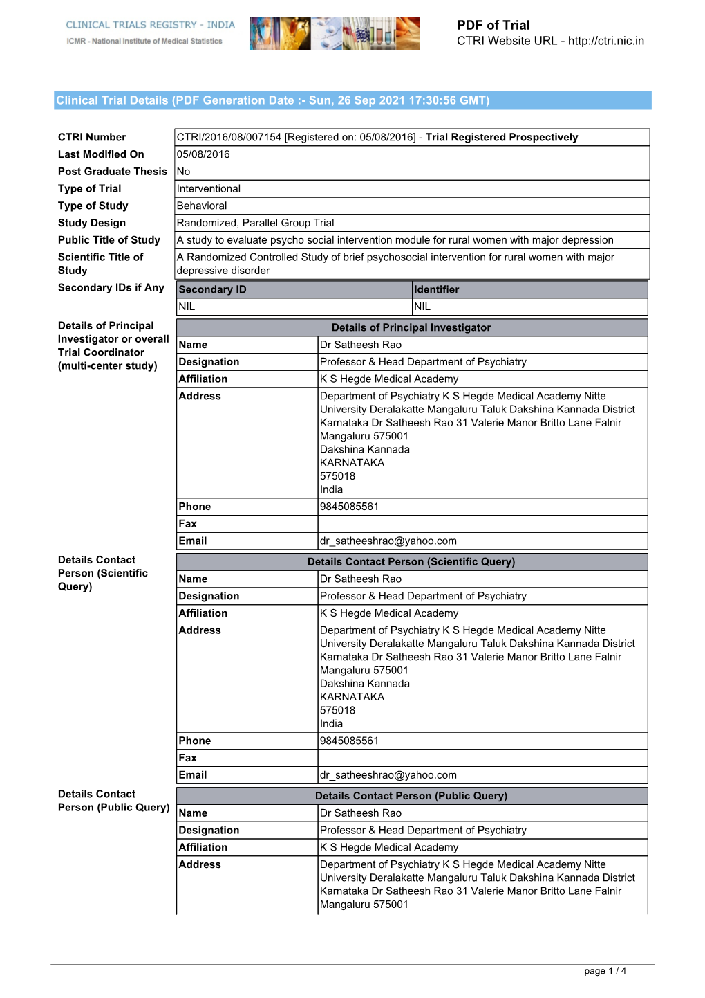 Clinical Trial Details (PDF Generation Date :- Mon, 16 Aug 2021 21:49:24 GMT)