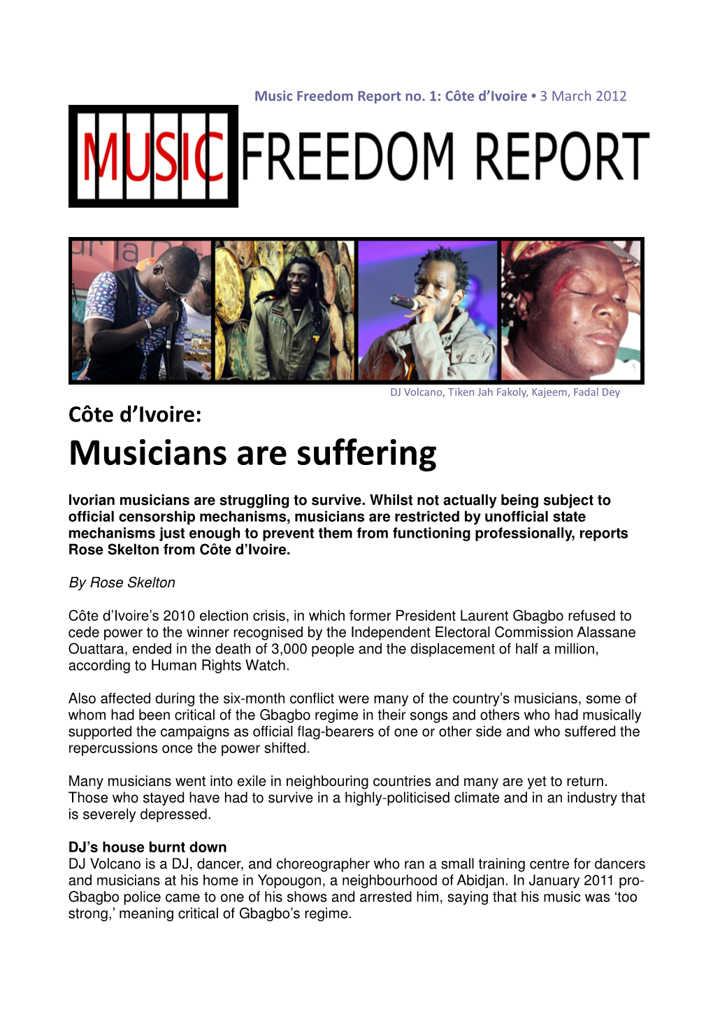 Musicians Are Suffering