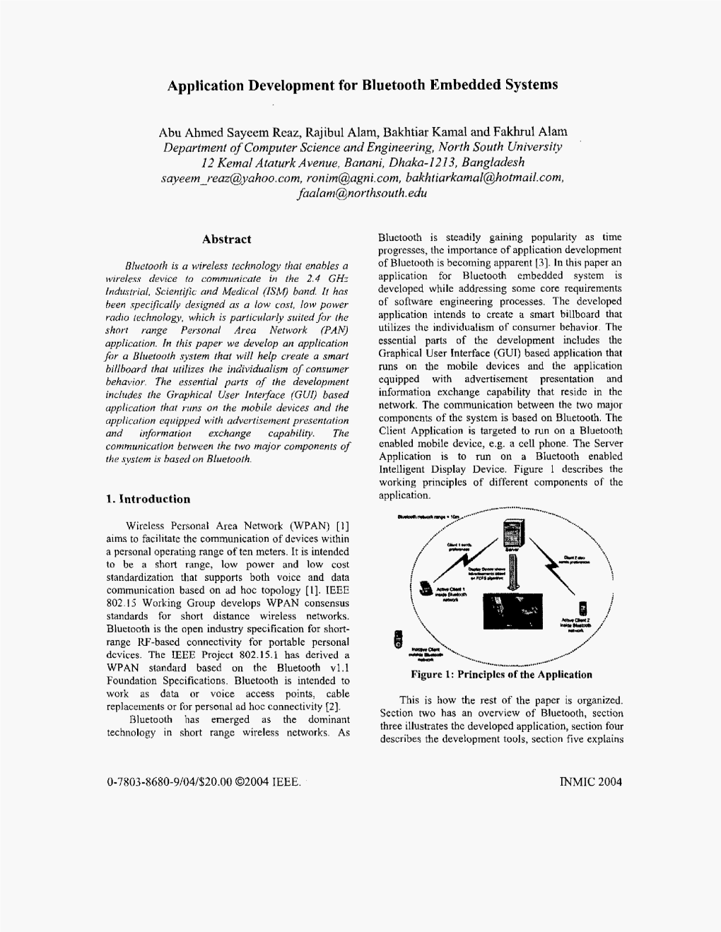 Application Development for Bluetooth Embedded Systems