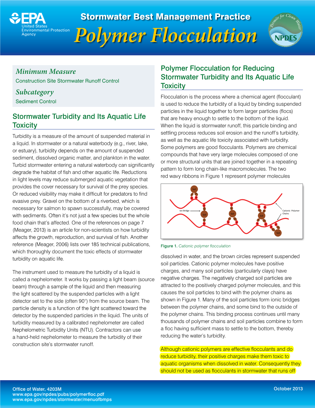 Stormwater Best Management Practice: Polymer Flocculation