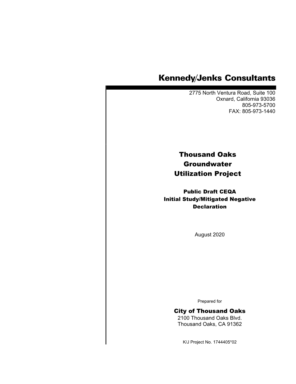 Thousand Oaks Groundwater Utilization Project