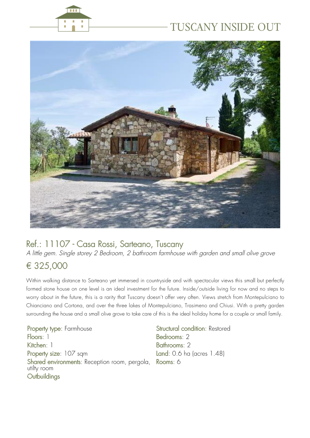 Ref.: 11107 - Casa Rossi, Sarteano, Tuscany a Little Gem